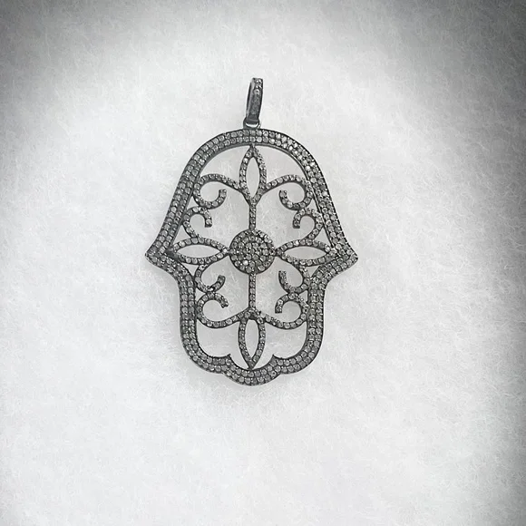 Margo Morrison Silver and Tourmaline Hamsa Charm - Picture 2 of 8